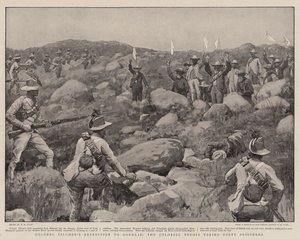 Expedição do coronel Pilcher a Douglas, as tropas coloniais levando quarenta prisioneiros